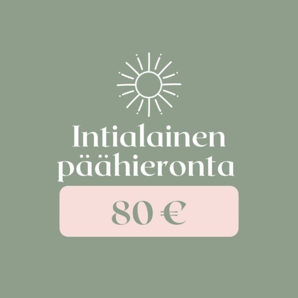 Intialainen päähieronta 40 min - Flamingo Spa 80 €.